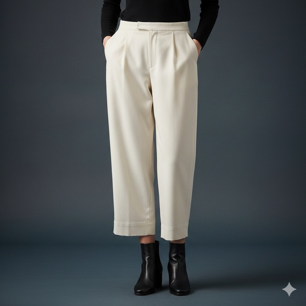 Avenue 24P Side Zip Pants Ivory Original Fit Slim Leg Stretch Plus 24 Petite NWT